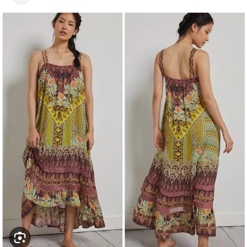 Anthropologie Lovett Tiered Midi Dress